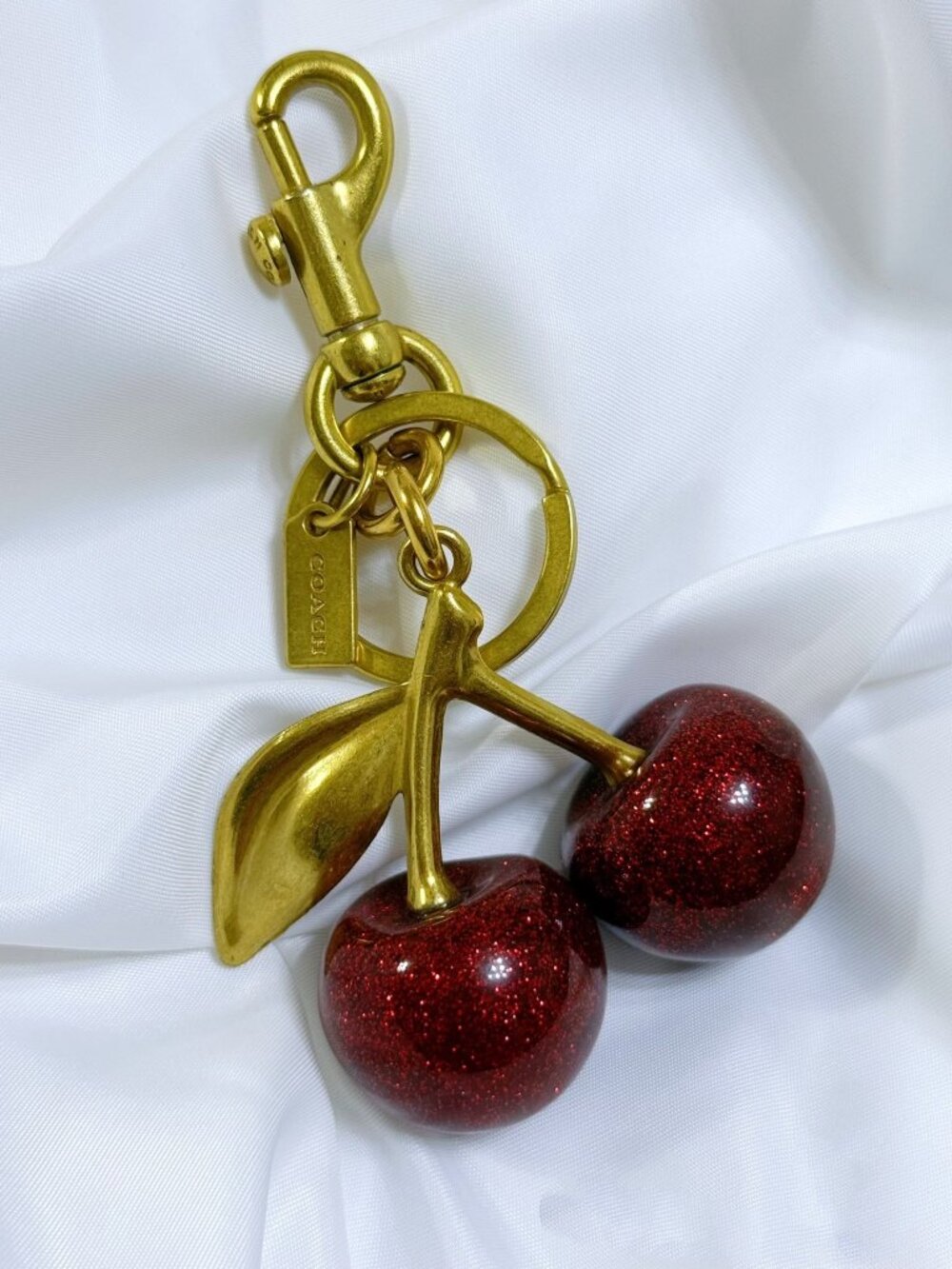 Coach Red Cherry Keychain Bag Charm - Picture 3 of 5